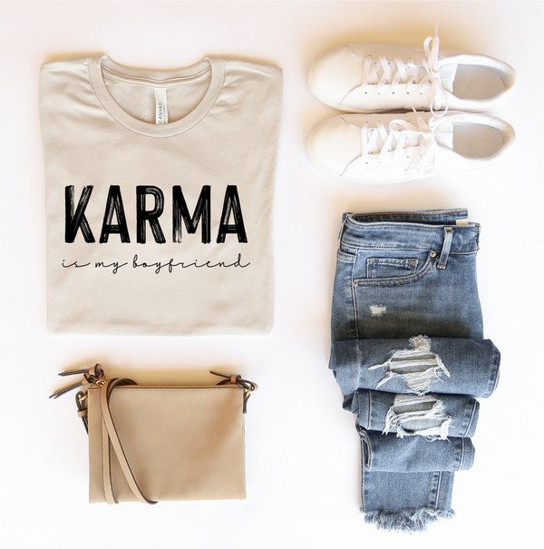 Karma is my Boyfriend Graphic Crew Neck Tee