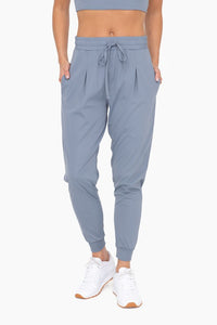 Solid Pleated Front Joggers