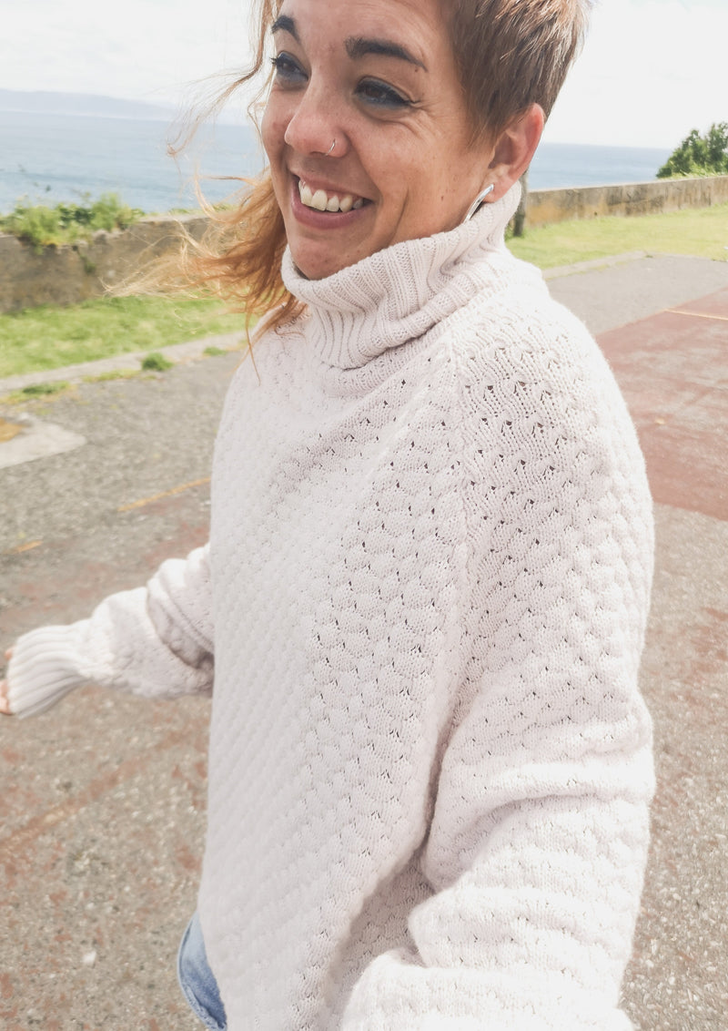 SWEATER TURTLENECK - KNIT PEARL beige