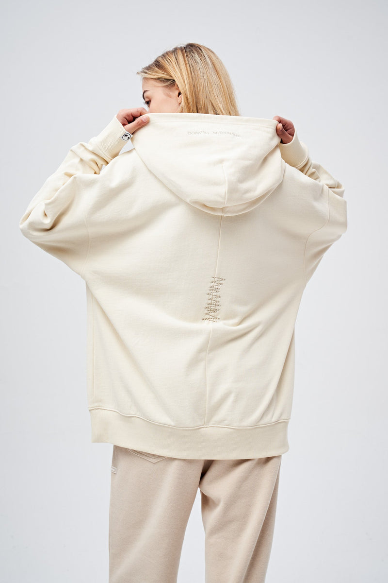 90s Vintage Two Seasons Hoodie Cream by Amoo