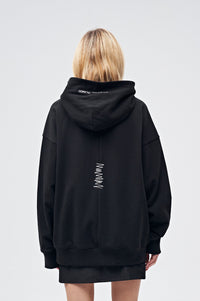 Back view of 90s Vintage Two Seasons Hoodie Black