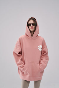 Pink "Aster" Fleur Pink Hoodie