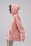 Side view of "Aster" Fleur Pink Hoodie