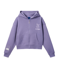 Full view of Bunny Crop Zip-up Hoodie