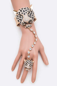 Crystal Cheetah Iconic Ring Bracelet