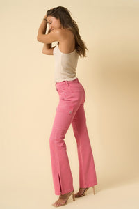 Left side of jeans in pink