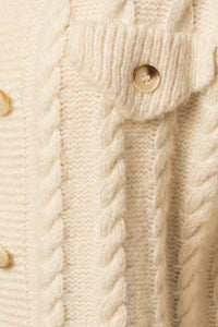 Close up on the button of sweater