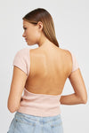 CAP SLEEVE TOP WITH OPEN BACK