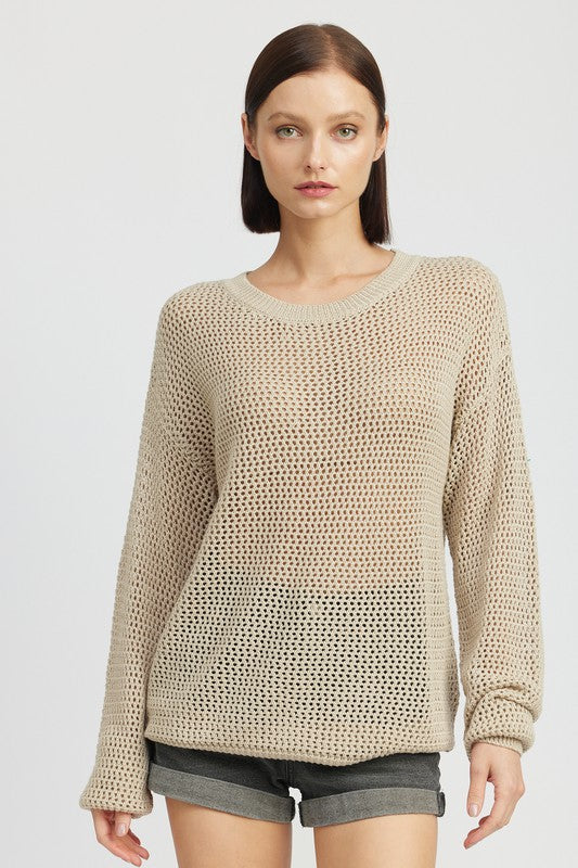 CROCHET LONG SLEEVE TOP