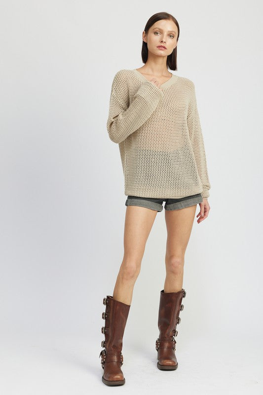 CROCHET LONG SLEEVE TOP