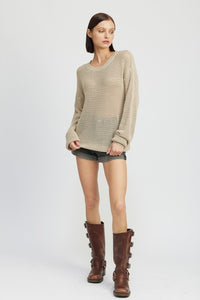 CROCHET LONG SLEEVE TOP