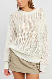 CROCHET LONG SLEEVE TOP