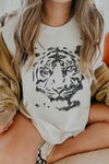 Front view of TIGER GRAPHIC TEE ash