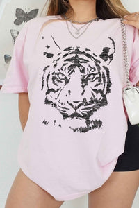 view of TIGER GRAPHIC TEE pink