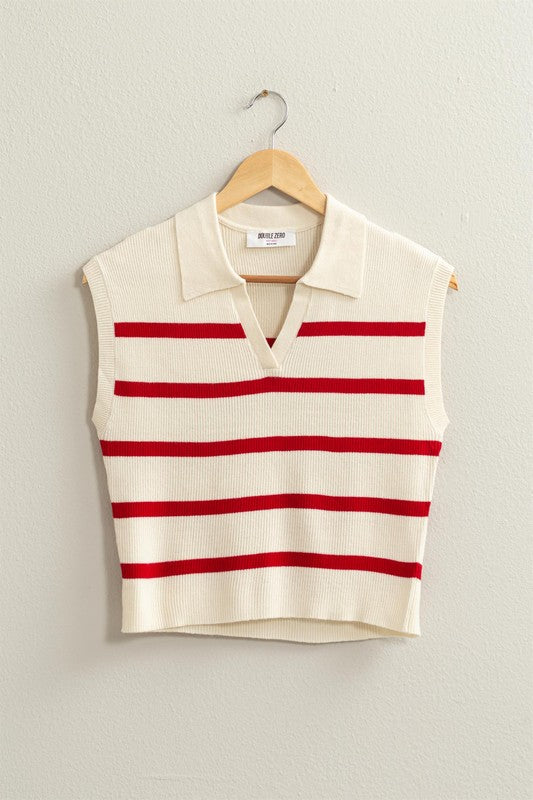 Cute Striped Polo Vest