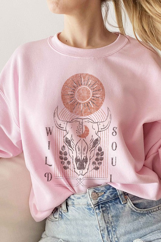 Pink WILD SOUL GRAPHIC SWEATSHIRT