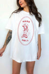 White RAISE HELL COUNTRY COWGIRL WESTERN OVERSIZED TEE