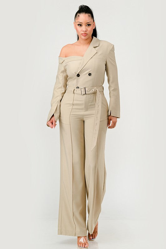 Cute Savannah Elegance Trench Jumpsuit