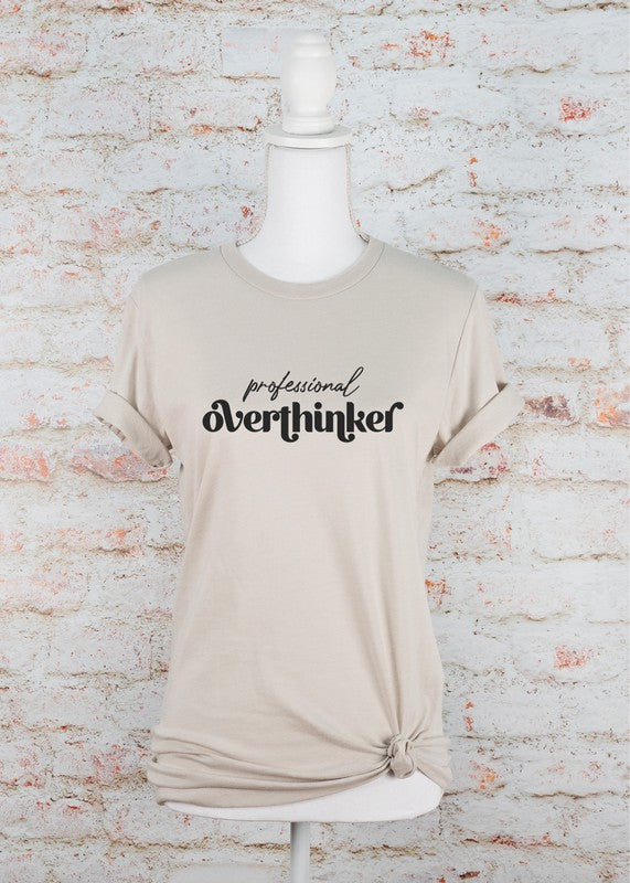 view of professional overthinker Graphic Tee heather dust