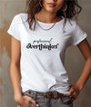 Front view of professional overthinker Graphic Tee white