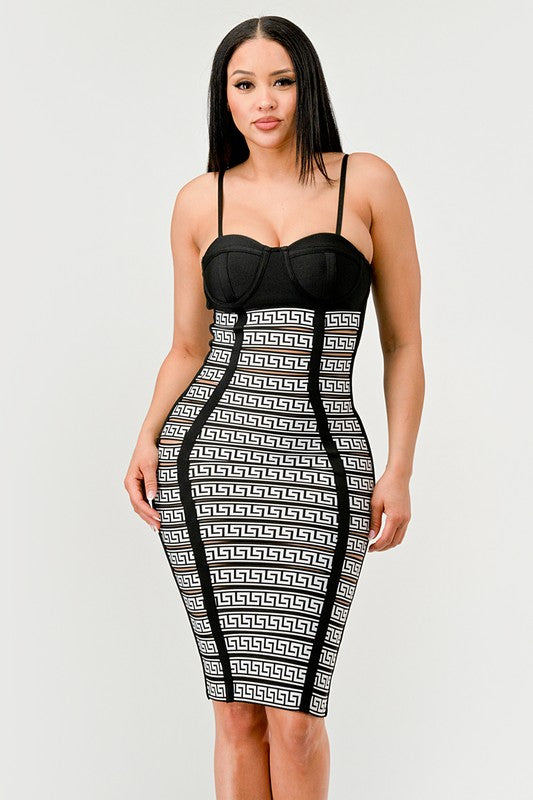 cool Maze Enigma Bodycon Dress