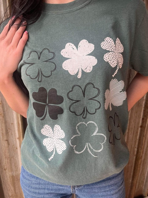 Close up view of Multi Clover Tee