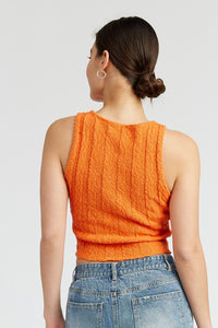 Back view of RIB CROPPED TANK TOP