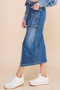 FRONT SLIT CARGO SKIRT for you