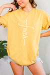 Yellow Faith Cross Easter Comfort Colors Graphic Tee