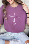 Purple Faith Cross Easter Comfort Colors Graphic Tee