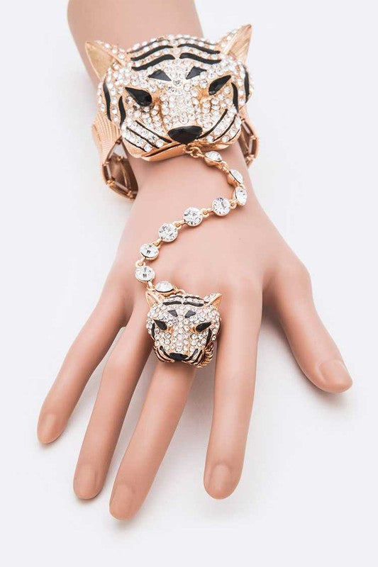 Crystal Tiger Iconic Ring Bracelet