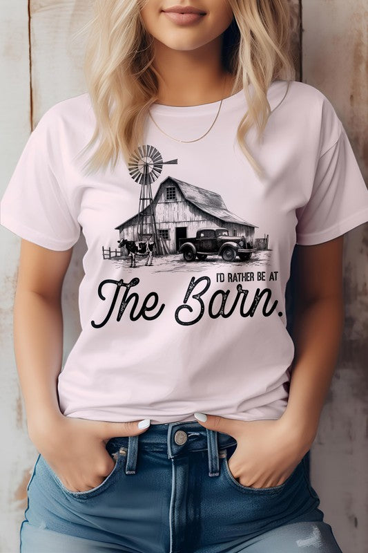 Summer I'd Rather Be At The Barn, Farm Graphic Tee