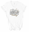 white V-Neck Howdy Cowboy Graphic Tee