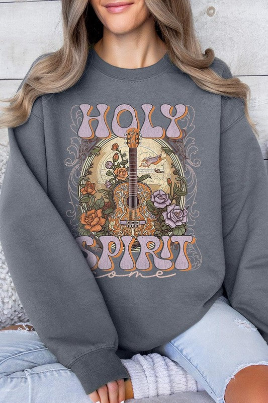 Dark gray Holy Spirit Country Graphic Fleece Sweatshirts