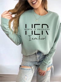 Her Worth is Priceless Bella Premium Sweatshirt