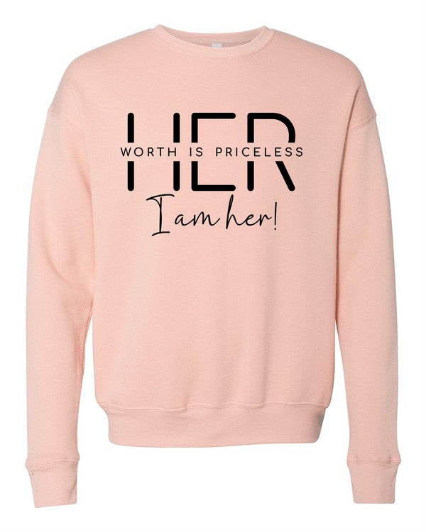 Her Worth is Priceless Bella Premium Sweatshirt