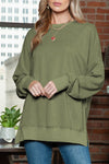 Popping Light washed drop shoulder oversized sweatshirt