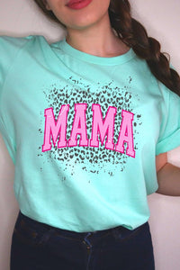 Pink Leopard Mama Mothers Day Graphic T Shirts