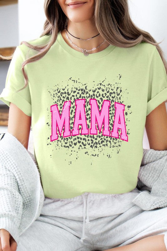 Pink Leopard Mama Mothers Day Graphic T Shirts