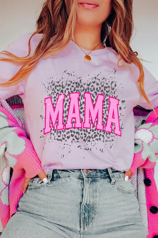 Pink Leopard Mama Mothers Day Graphic T Shirts