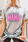 Pink Leopard Mama Mothers Day Graphic T Shirts