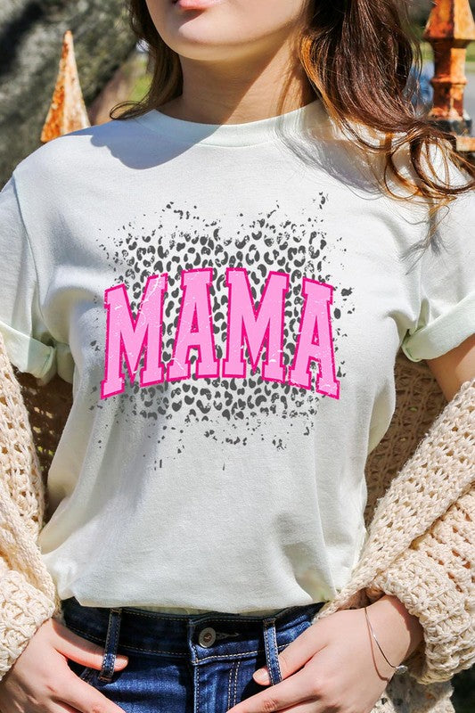 Pink Leopard Mama Mothers Day Graphic T Shirts