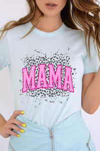 Ivory Pink Leopard Mama Mothers Day Graphic T Shirts