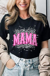 Pink Leopard Mama Mothers Day Graphic T Shirts