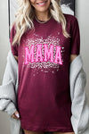 Burgundy Pink Leopard Mama Mothers Day Graphic T Shirts