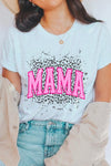 Blue Pink Leopard Mama Mothers Day Graphic T Shirts