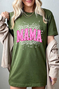 Pink Leopard Mama Mothers Day Graphic T Shirts