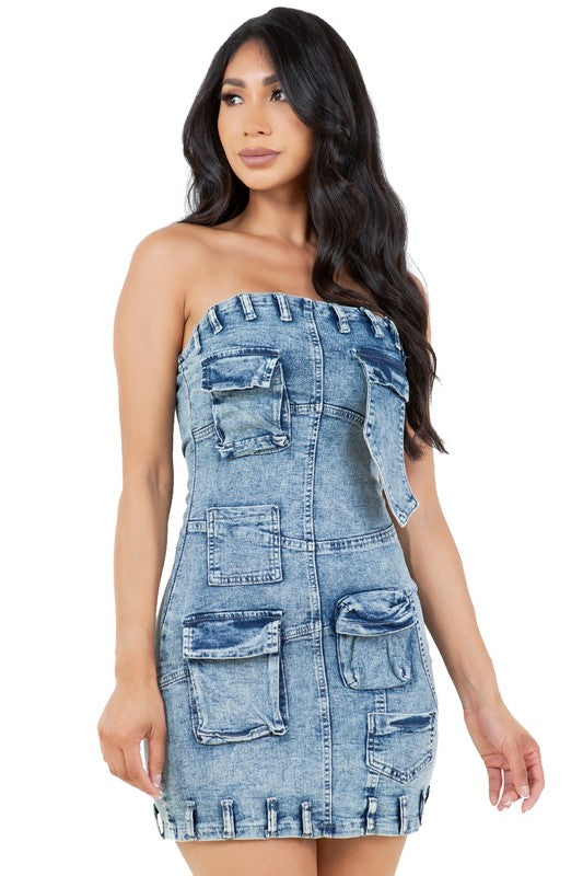 Cute WOMEN FASHION DENIM DRESS