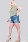 PLUS SIZE LONG INSEAM SHORT