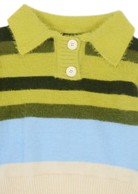 Close up view of Striped Pattern Fuzzy Sweater